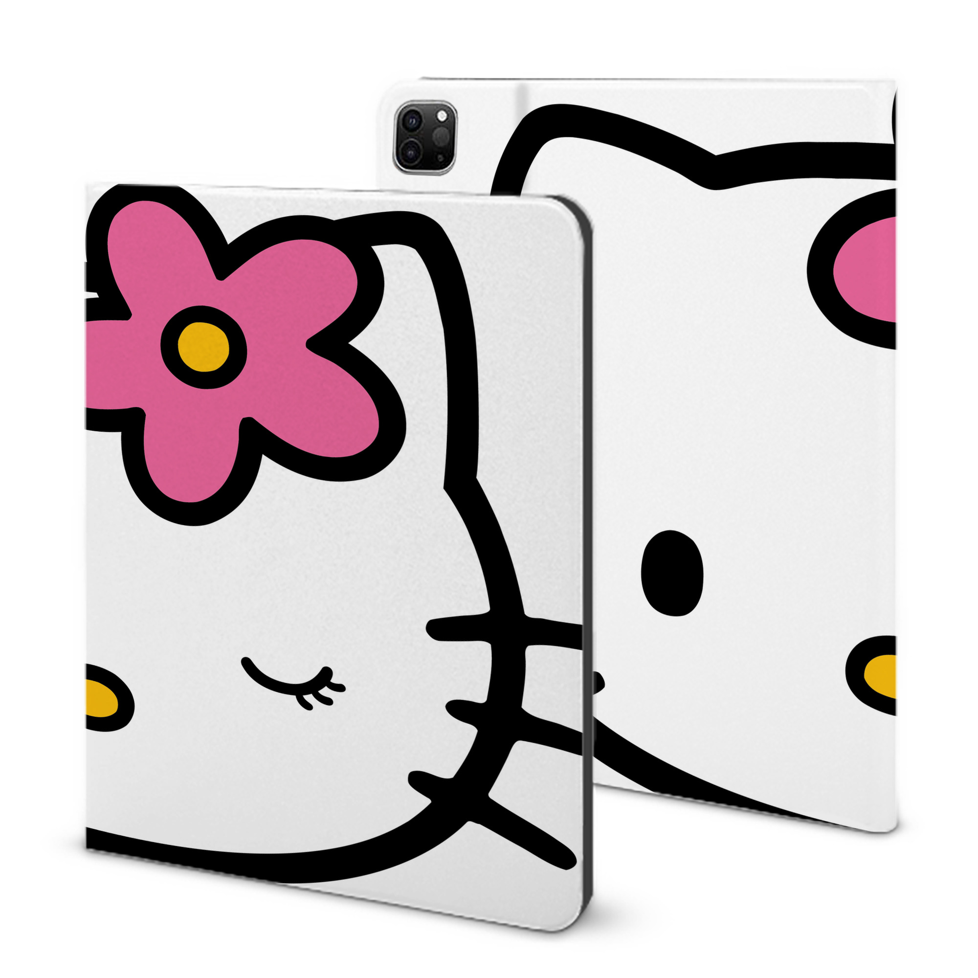 （画像用） Hello Kitty ハローキティ IPad ケース ブック型 PUレザー TPU 耐衝撃 軽量 薄型 ペン収納なし 全面保護 IPad 各モデル対応